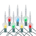 Clear with Clear Multi Color Base Classic Bubble Light Set 7 Lamps
