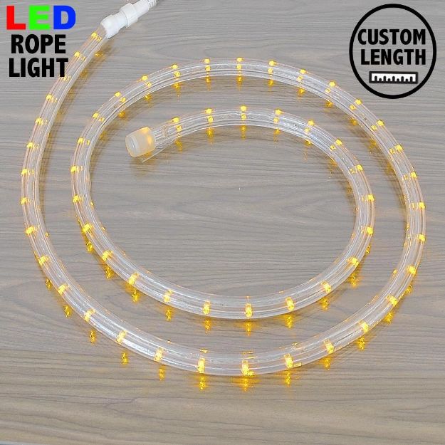 Yellow LED Custom Rope Light Kit 1/2" 2 Wire 120v