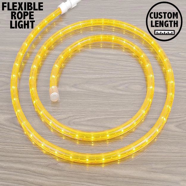 Yellow Rope Light Custom Cut 1/2" 120V Incandescent