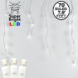 Warm White LED Icicle Lights on White Wire 70 Bulbs