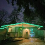 25 G30 Globe Light String Set with Green Satin Bulbs on Black Wire
