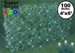 Pure White LED Net Lights 4x6 Green Wire