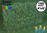 Yellow LED Net Lights 4x6 Green Wire