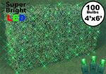 Green LED Net Lights 4x6 Green Wire