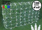 Pure White LED Net Lights 4x6 White Wire