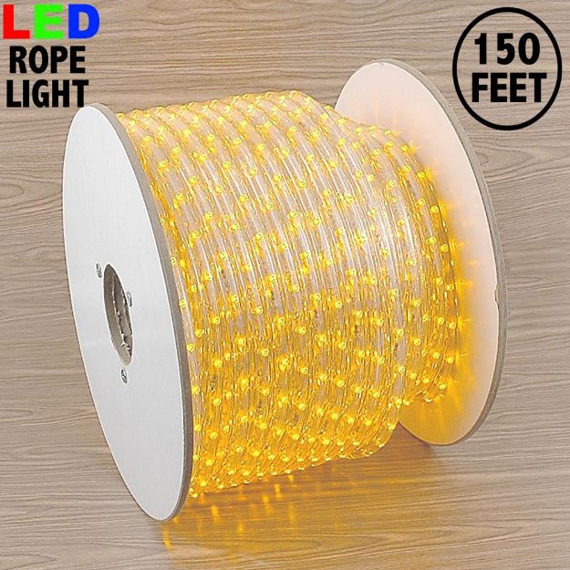 Yellow LED Rope Light Spool 150' 1/2" 2 Wire 120V