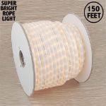 150 Ft Frosted White Rope Light Spool 1/2" 120 Volt