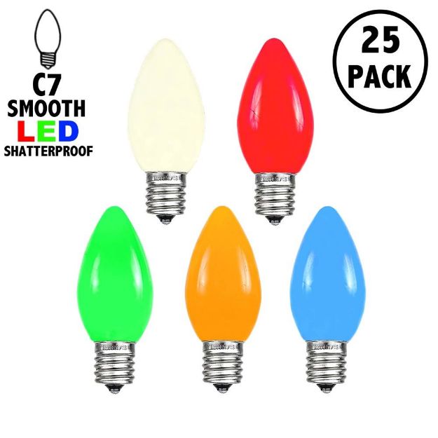 C7 - Multi - Ceramic (plastic) LED Replacement Bulbs - 25 Pack