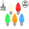 C9 - Multi Colored - Ceramic (plastic) LED Replacement Bulbs - 25 Pack