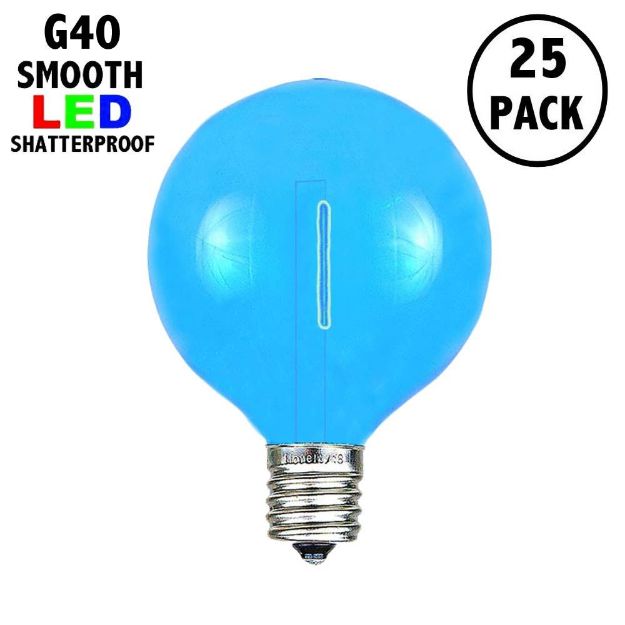 Blue - G40 - Plastic Filament LED Replacement Bulbs - 25 Pack