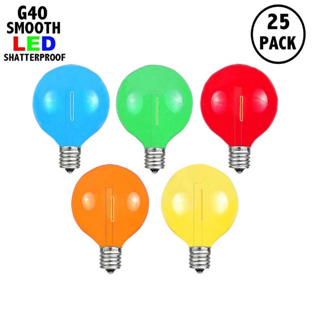 Multi - G40 - Plastic Filament LED Replacement Bulbs - 25 Pack