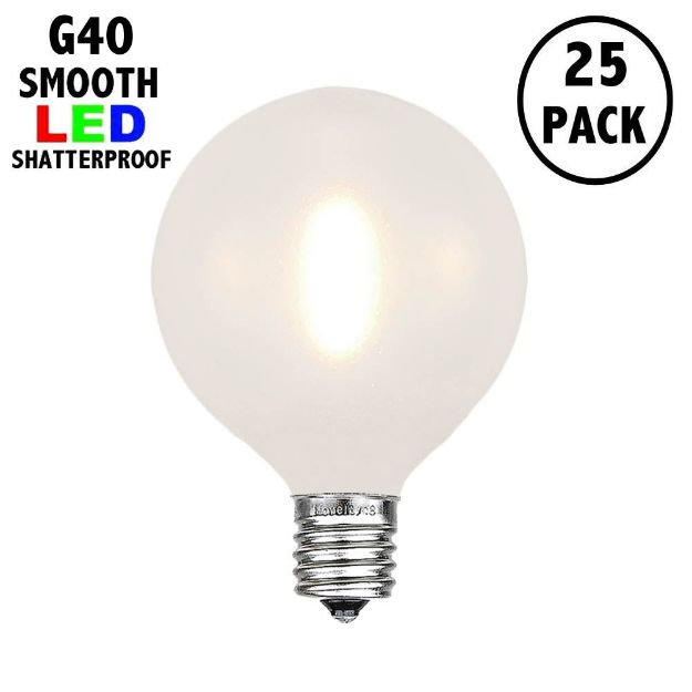 Frosted White - G40 - Plastic Filament LED Replacement Bulbs - 25 Pack