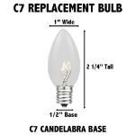 Pure White C7 LED Plastic Filament Replacement Bulbs 25 Pack