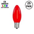 Red C9 LED Plastic Filament Replacement Bulbs 25 Pack 