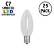 Pure White C7 LED Plastic Filament Replacement Bulbs 25 Pack