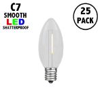 Warm White C7 LED Plastic Filament Replacement Bulbs 25 Pack