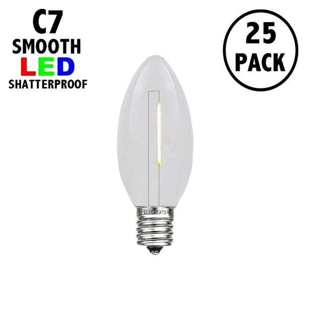 Warm White C7 LED Plastic Filament Replacement Bulbs 25 Pack