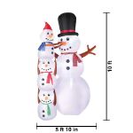 10' Inflatable Snowman Scene
