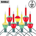 Traditional Classic Bubble Light Set 7 Lamps Red/Yellow