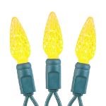 Yellow 70 LED C6 Strawberry Mini Lights Commercial Grade on Green Wire