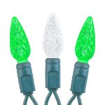 Green and White 70 LED C6 Strawberry Mini Lights Commercial Grade Green Wire