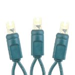 Commercial Grade Wide Angle 100 LED Warm White 50' Long on Green Wire