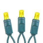 50 LED Battery Operated Lights Yellow on Green Wire