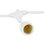 24 LED Warm White S14 Commercial Grade Suspended Light String Set on 48' of White Wire 