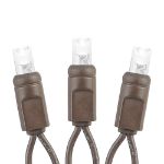 50 LED Pure White LED Christmas Lights 11' Long on Brown Wire