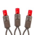 Commercial Grade Wide Angle 50 LED Red 25' Long on Brown Wire