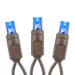 Commercial Grade Wide Angle 100 LED Blue 34' Long on Brown Wire