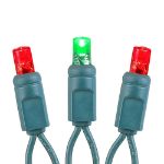 Commercial Grade Wide Angle 100 LED Red/Green 34' Long on Green Wire