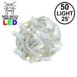 Commercial Grade Wide Angle 50 LED Warm White 25' Long White Wire