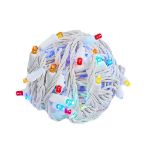 Commercial Grade Wide Angle 50 LED Multi 25' Long on White Wire