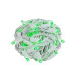 Commercial Grade Wide Angle 50 LED Green 25' Long on White Wire