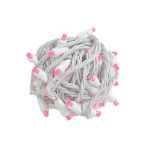 Commercial Grade Wide Angle 50 LED Pink 25' Long White Wire
