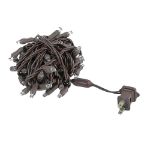 Commercial Grade Wide Angle 50 LED Pure White 25' Long on Brown Wire