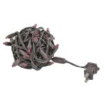 Commercial Grade Wide Angle 50 LED Pink 25' Long on Brown Wire