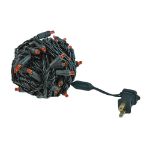 Commercial Grade Wide Angle 50 LED Red 25' Long on Black Wire