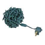 Commercial Grade Wide Angle 100 LED Green 34' Long on Green Wire