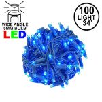 Coaxial 100 LED Blue 4" Spacing Green Wire