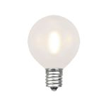 Frosted Warm White LED G50 Plastic Filament LED Globe Bulbs - 25pk