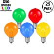 Multi Colored G50 U-Shaped LED Plastic Flex Filament Replacement Bulbs 25 Pack