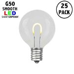Warm White G50 U-Shaped LED Plastic Flex Filament Replacement Bulbs 25 Pack