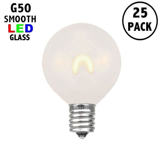 Warm White Satin G50 U-Shaped LED Glass Flex Filament Replacement Bulbs 25 Pack