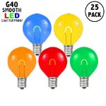 Multi Colored G40 U-Shaped LED Plastic Flex Filament Replacement Bulbs 25 Pack