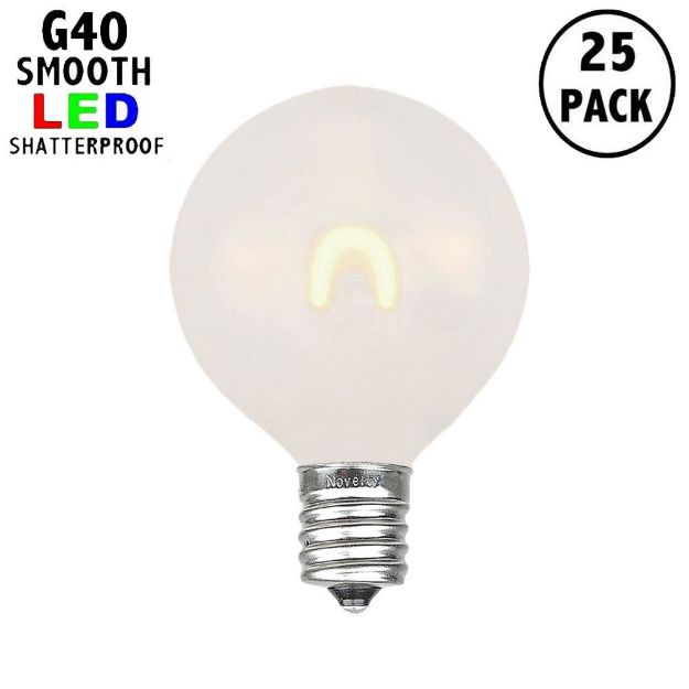 Warm White Satin G40 U-Shaped LED Plastic Flex Filament Replacement Bulbs 25 Pack