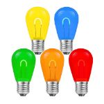 Multi Colored S14 U-Shaped LED Plastic Flex Filament Replacement Bulbs 25 Pack