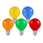 Multi LED G50 Plastic Filament LED Globe Bulbs - 25pk