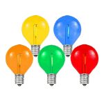 Multi LED G50 Plastic Filament LED Globe Bulbs - 25pk